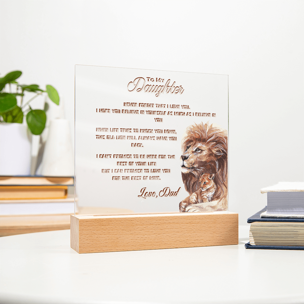 To My Daughter From Dad Printed Acrylic Led Lamp
