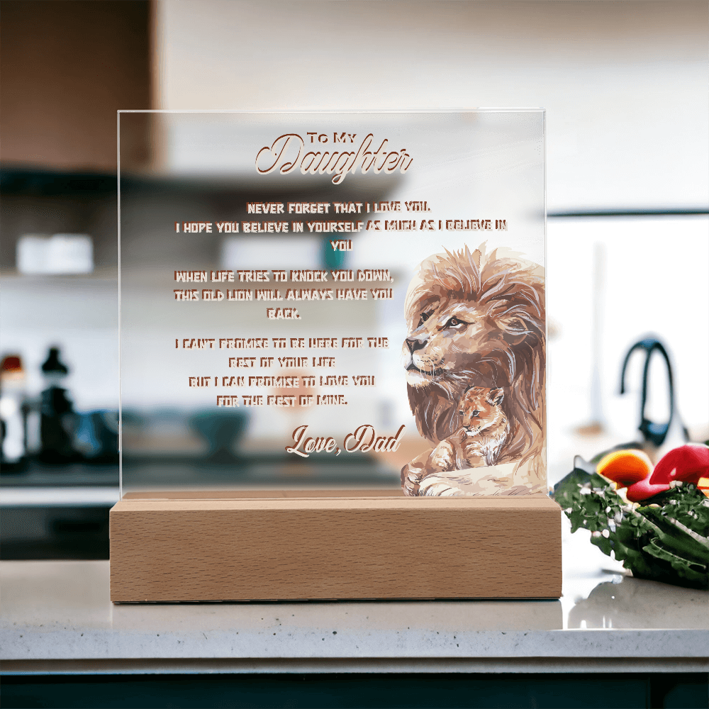 To My Daughter From Dad Printed Acrylic Led Lamp