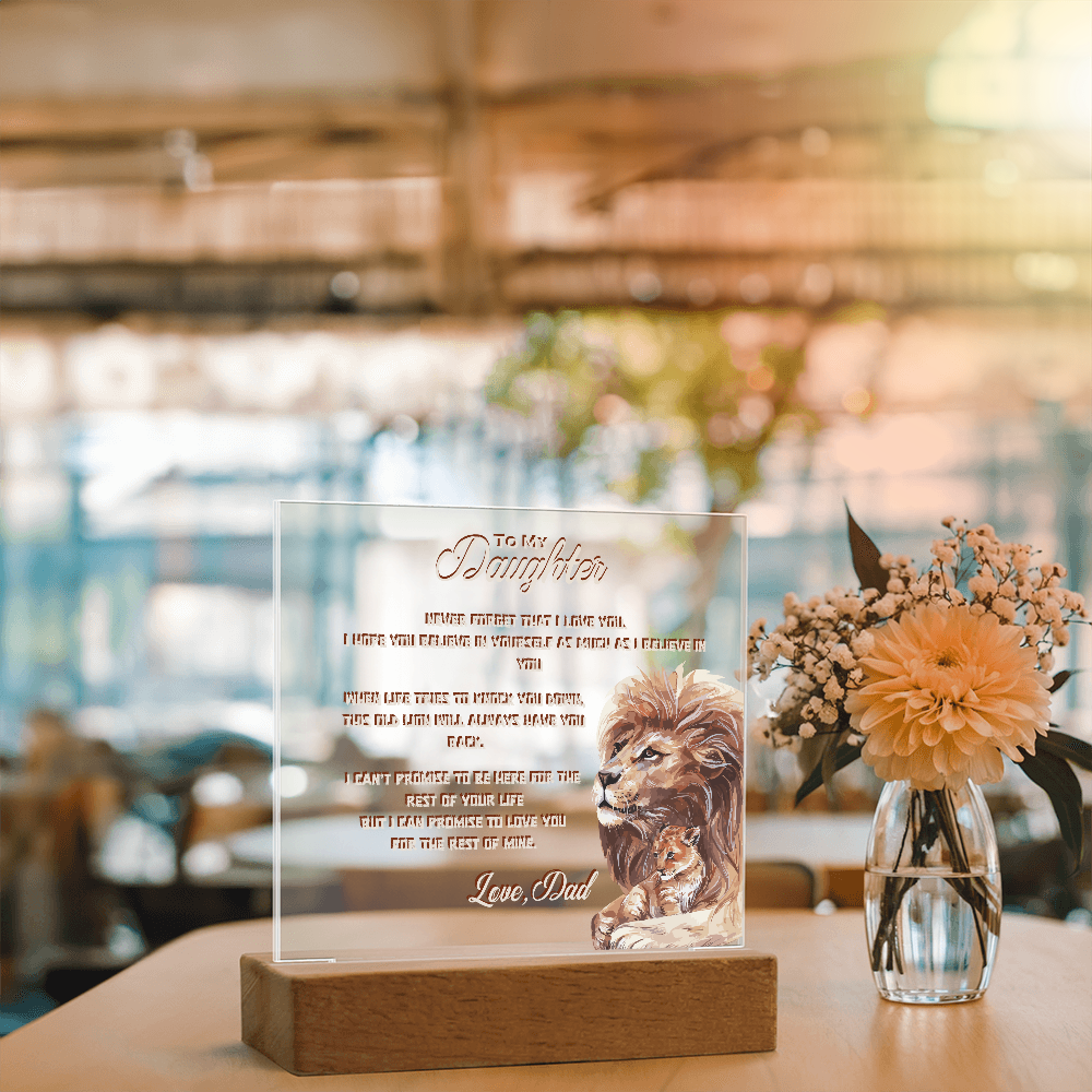 To My Daughter From Dad Printed Acrylic Led Lamp