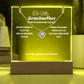 To My Grandmother Acrylic Led Lamp With Love Knot Necklace Gift For Mother's Day Birthday