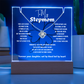 To My Stepmom Love Knot Necklace With Keepsake Acrylic Led Lamp