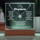 To My Stepmom Love Knot Necklace With Keepsake Acrylic Led Lamp