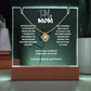 To My Mom Love Knot Necklace With Keepsake Acrylic Led LampDay