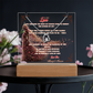 To My Love, Keepsake Acrylic Led Lamp With Forever Love Necklace Bundle