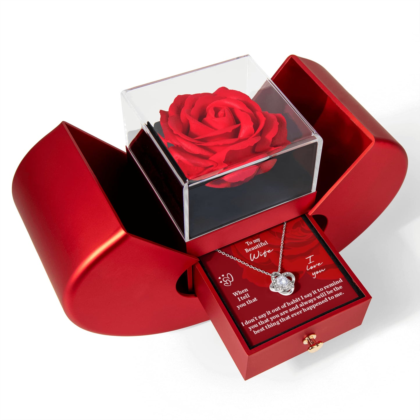 To My Wife Rose & Love Knot Gift Set