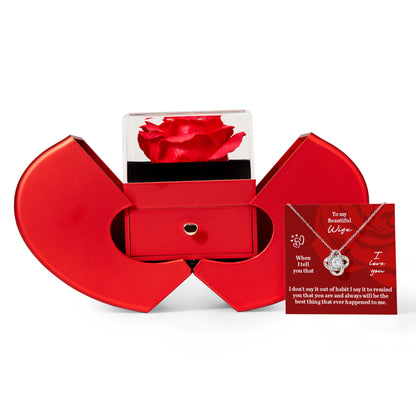 To My Wife Rose & Love Knot Gift Set