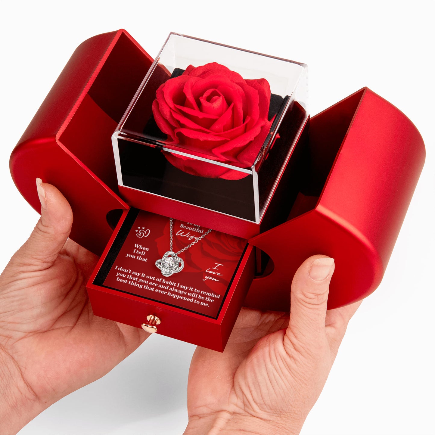To My Wife Rose & Love Knot Gift Set