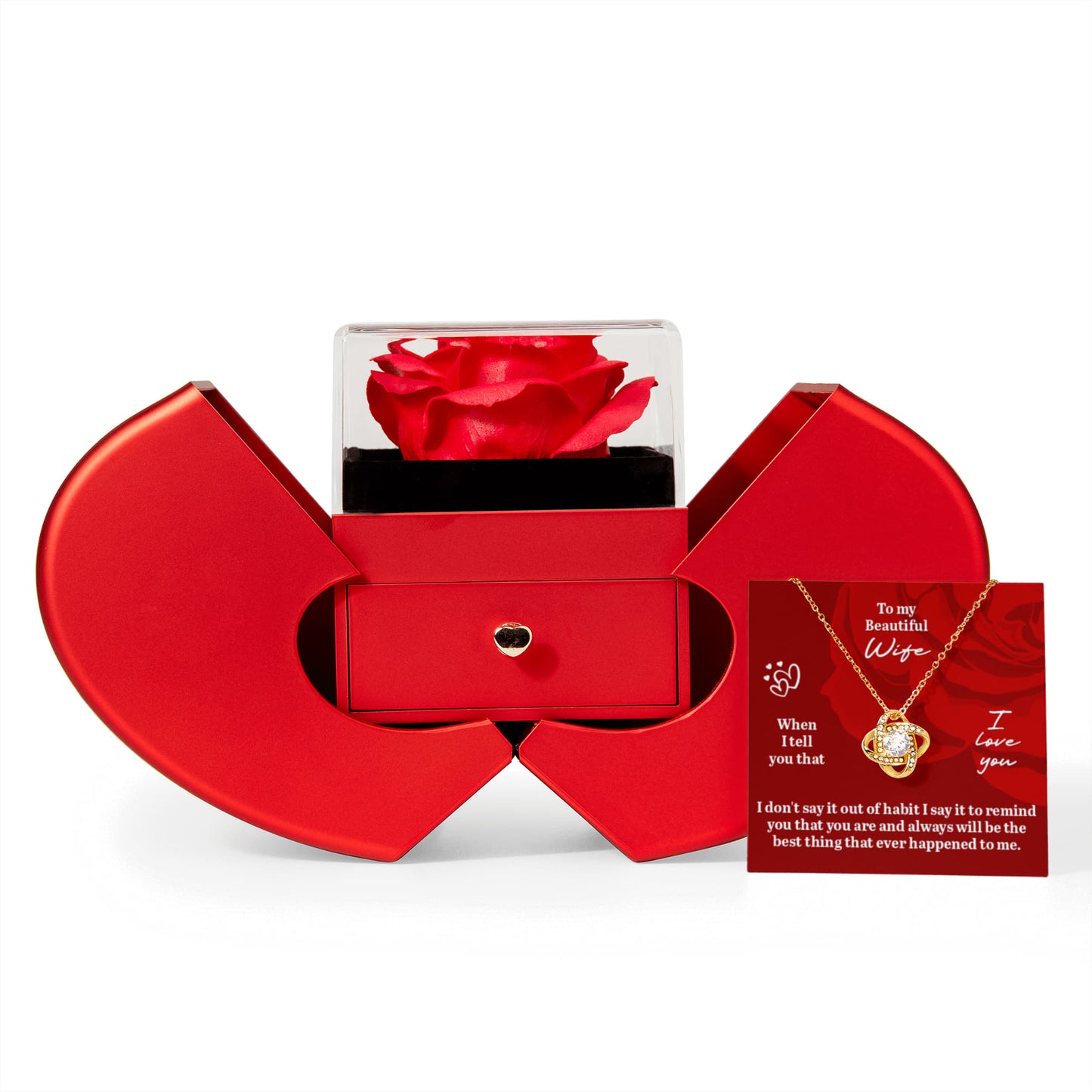 To My Wife Rose & Love Knot Gift Set