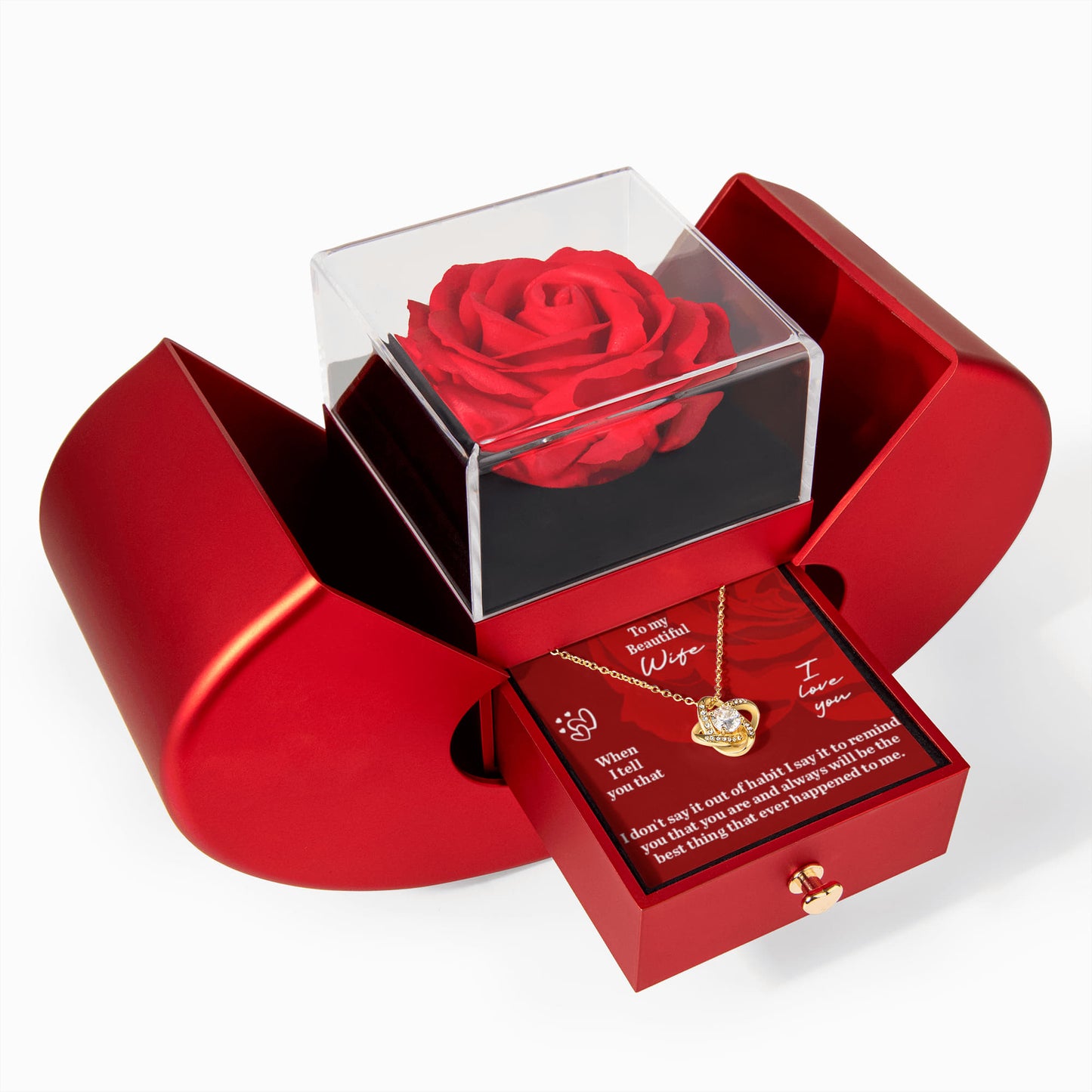 To My Wife Rose & Love Knot Gift Set