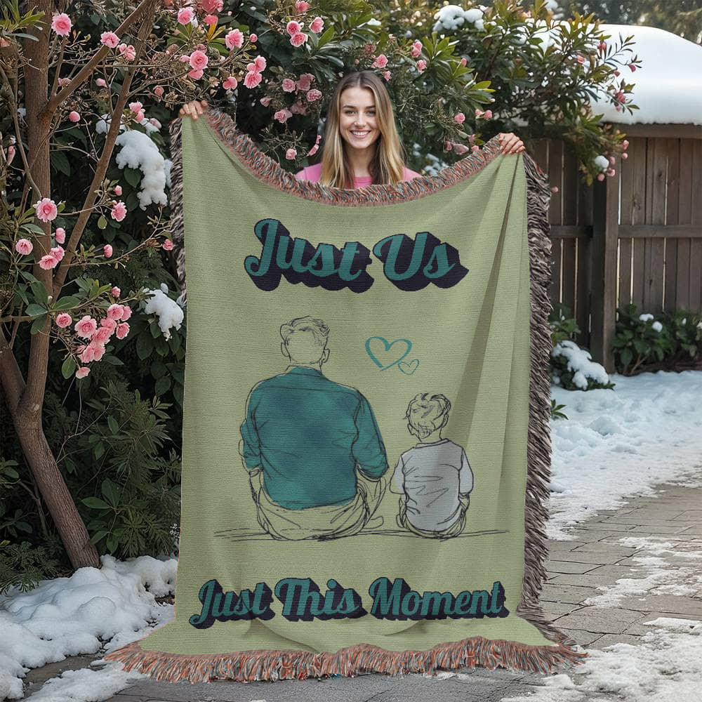 Dad & Son Woven Blanket Father's Day Gift Birthday Present To My Son  Gift For Him