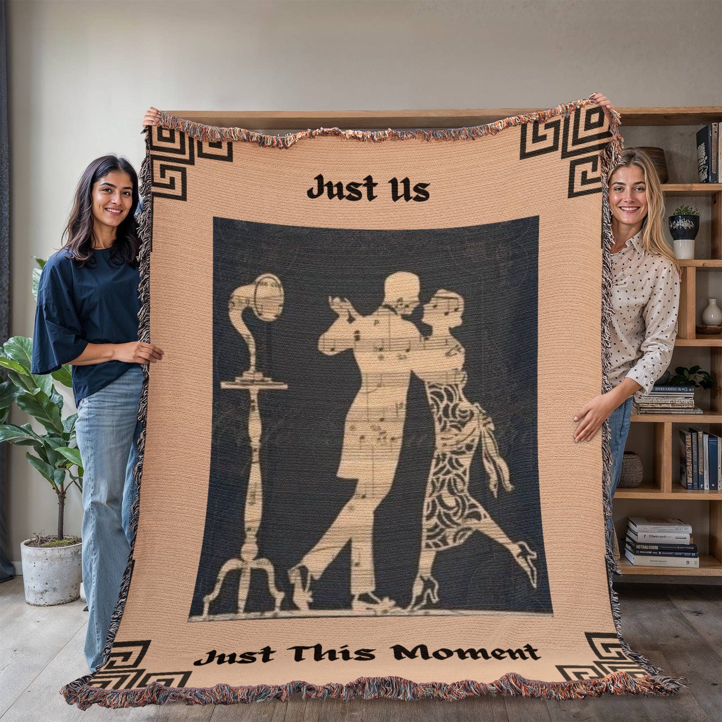 "Just Us, Just This Moment" Collection Heirloom Woven Blanket, Dancing Couple