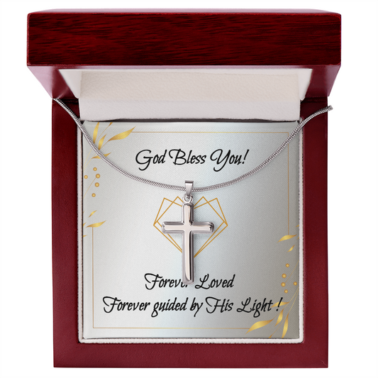 Unisex Cross Necklace - Artisan Crafted Stainless Steel Pendant With Adjustable Chain