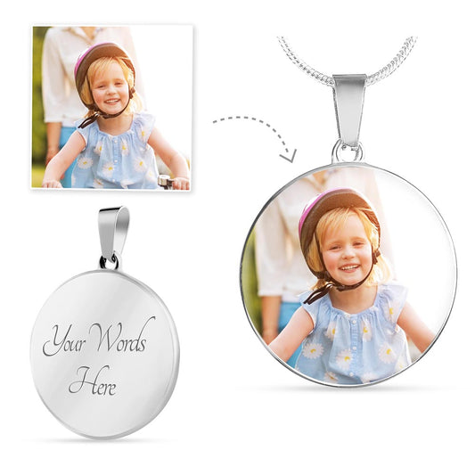 Personalised Photo Upload Round Necklace