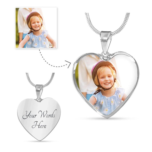 Personalised Heart Necklace With Engraved Message